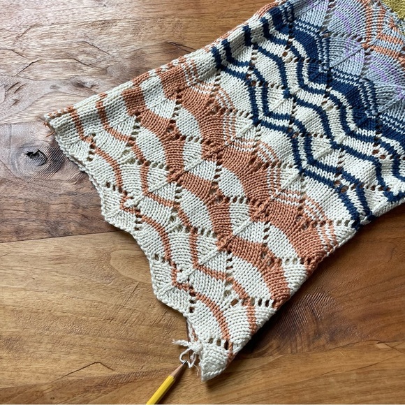 Easel Los Angeles Multicolor Colorful Knit Kimono Sleeve Boatneck Sweater - Picture 7 of 11